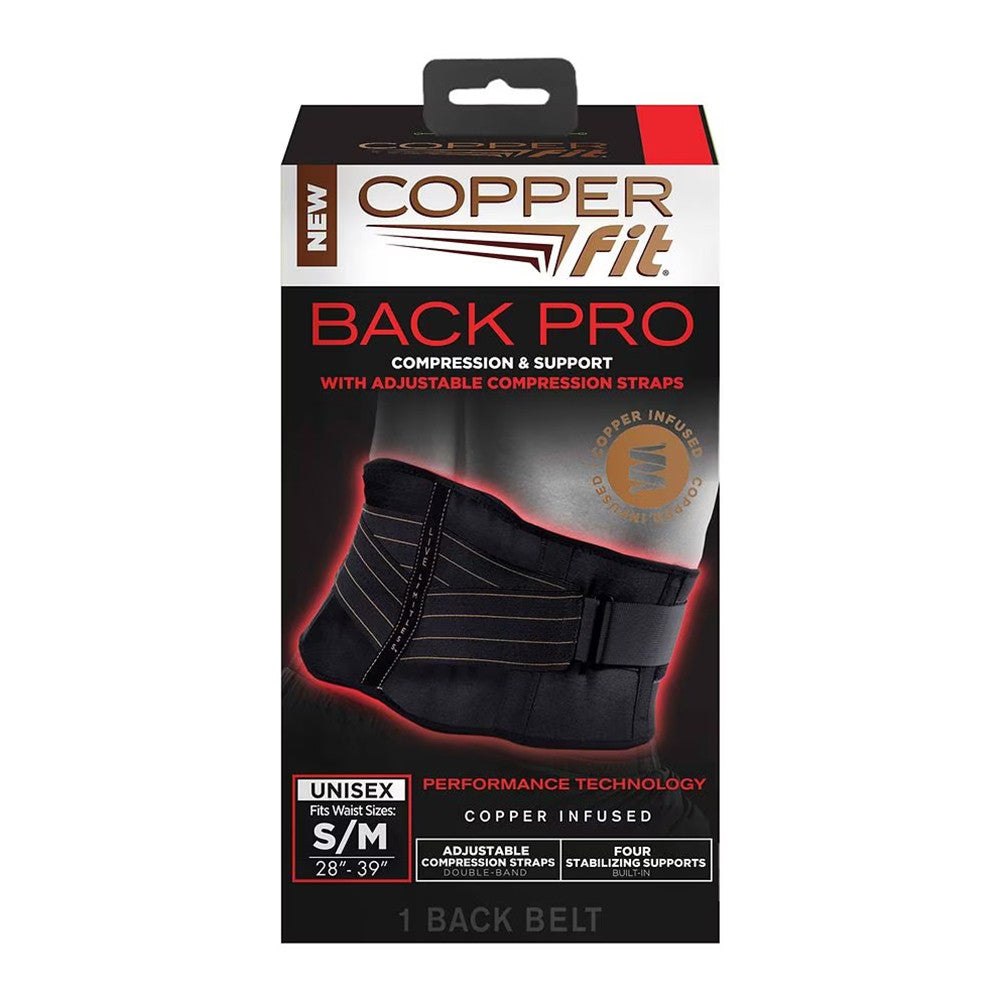 Copper Fit Back Pro, Black with Copper Trim, Small/Medium, 1 Ea